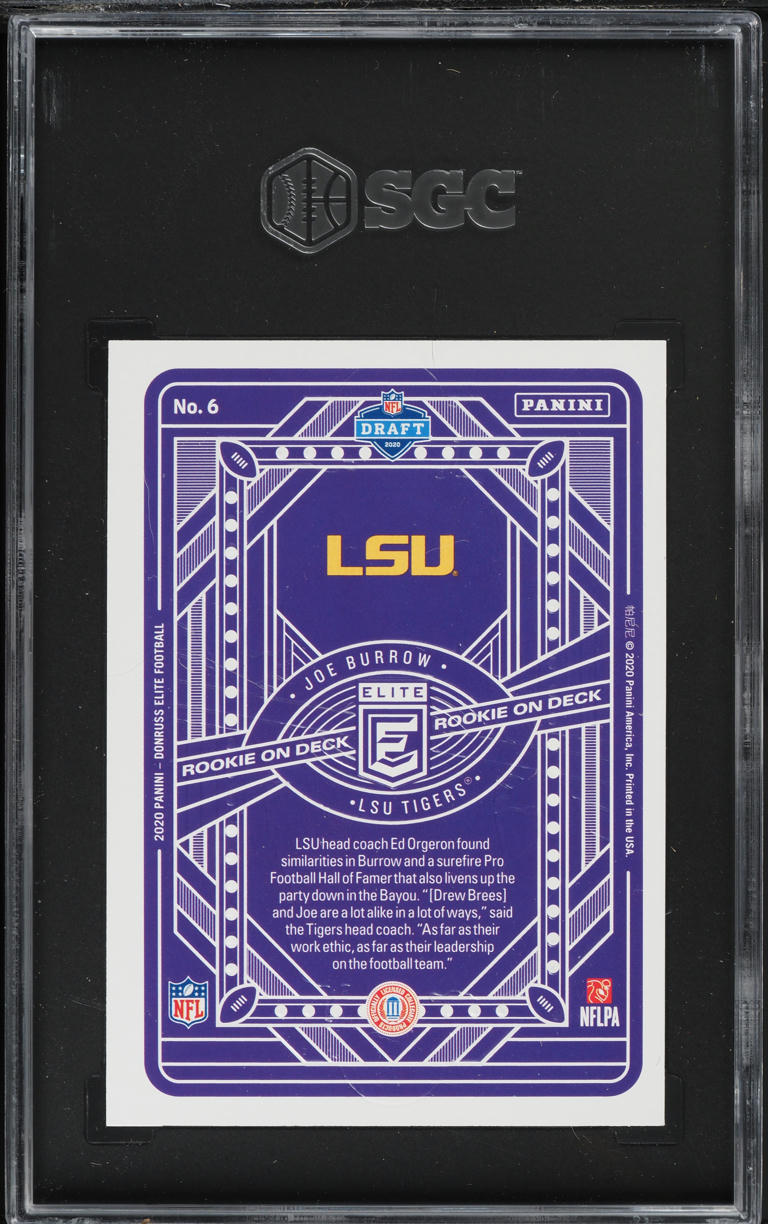 2020 Panini Elite On Deck Joe Burrow ROOKIE #6 SGC 9.5 MINT+