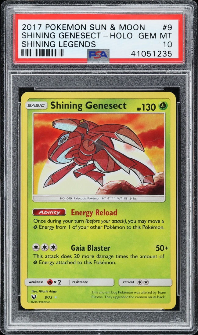 2017 Pokemon Sun & Moon Legends Holo Shining Genesect #9 PSA 10 GEM MINT