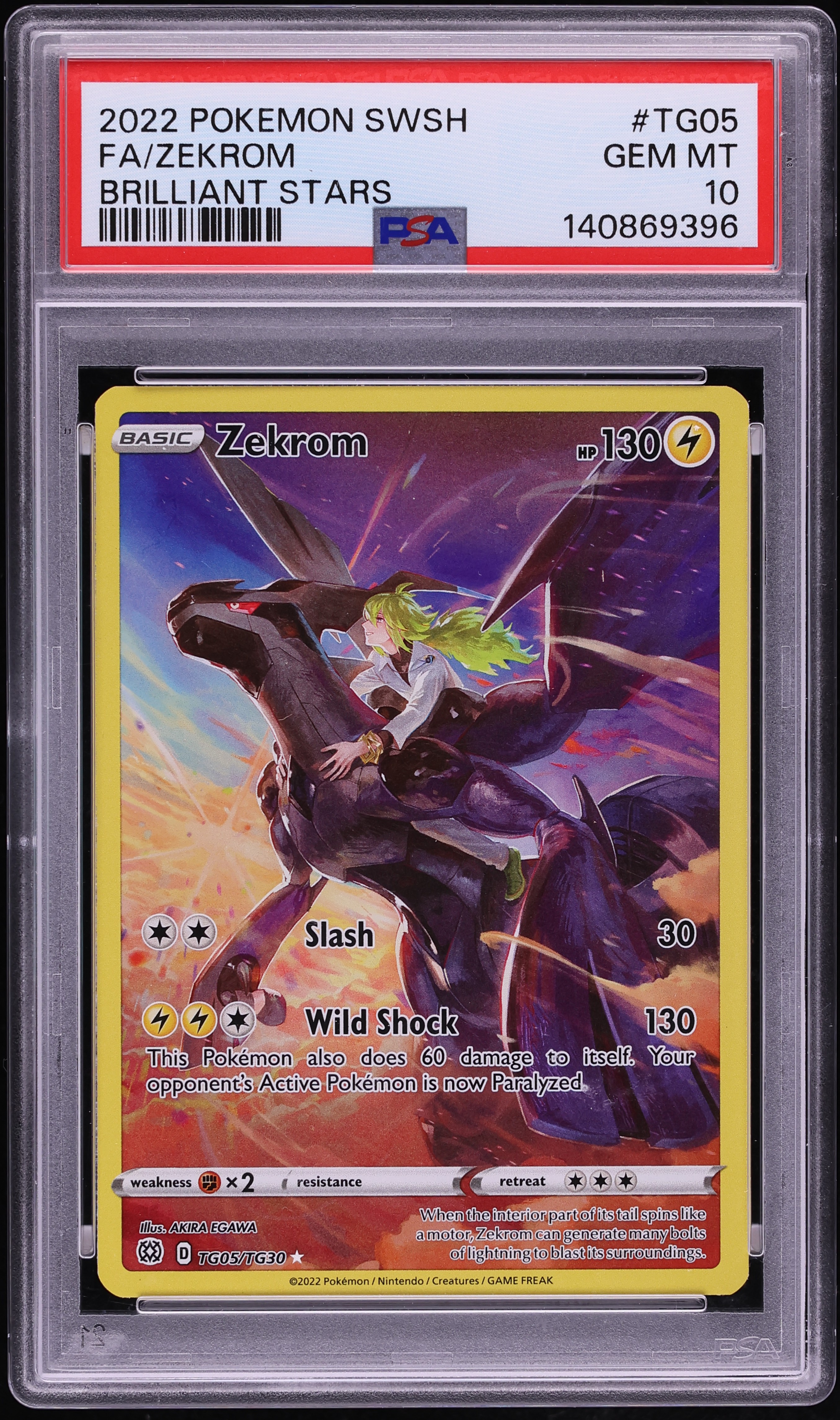 2022 Pokemon Sword & Shield Brilliant Stars CHR Zekrom #TG05 PSA 10 GEM MINT
