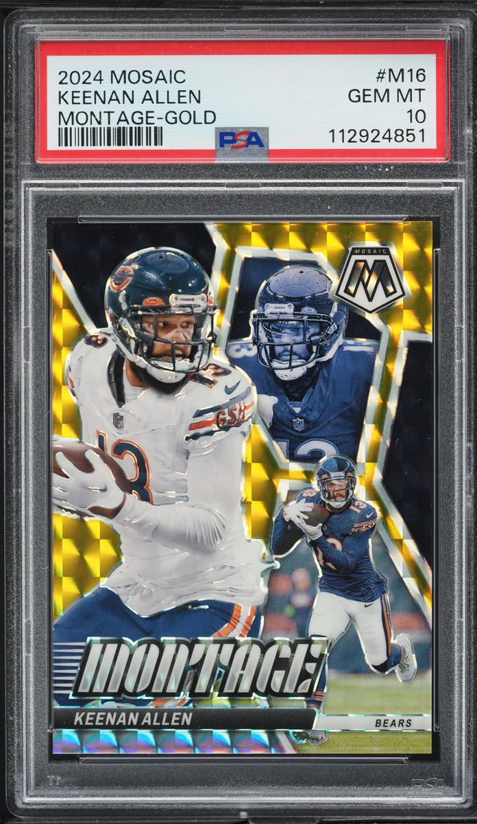 2024 Panini Mosaic Montage Gold Keenan Allen /10 #M-16 PSA 10 GEM MINT