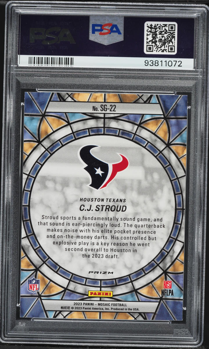 2023 Panini Mosaic Stained Glass C.J. Stroud ROOKIE #SG-22 PSA 10 GEM MINT