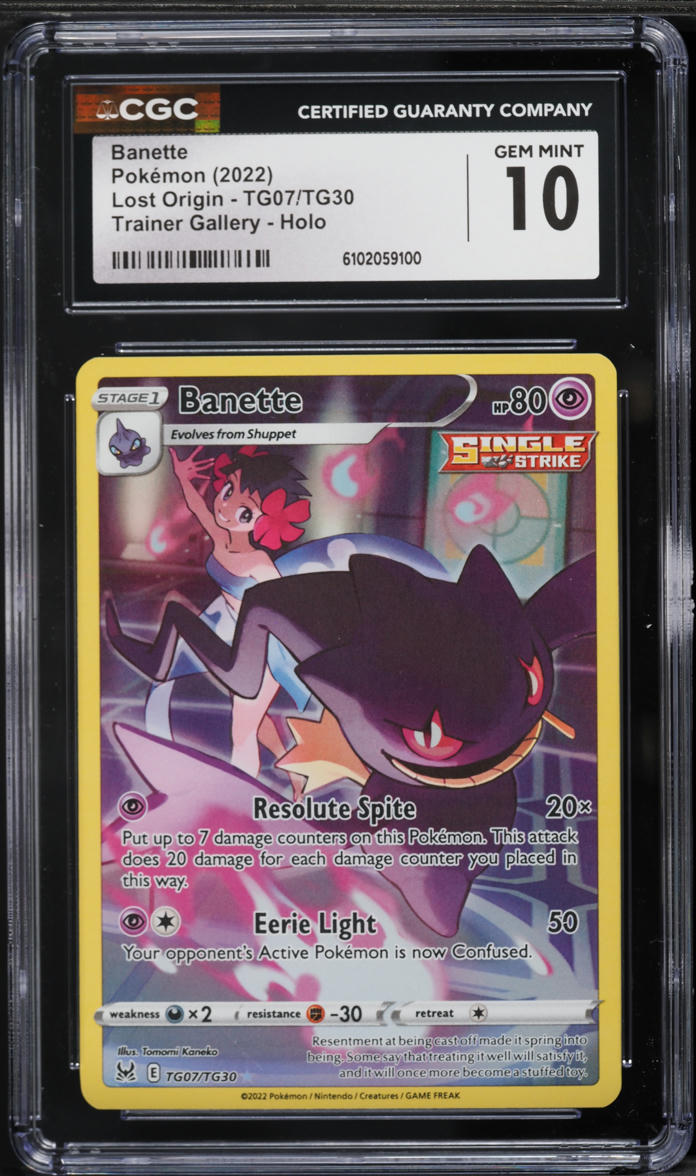 2022 Pokemon Sword & Shield Lost Origin CHR Banette #TG07 CGC 10 GEM MINT