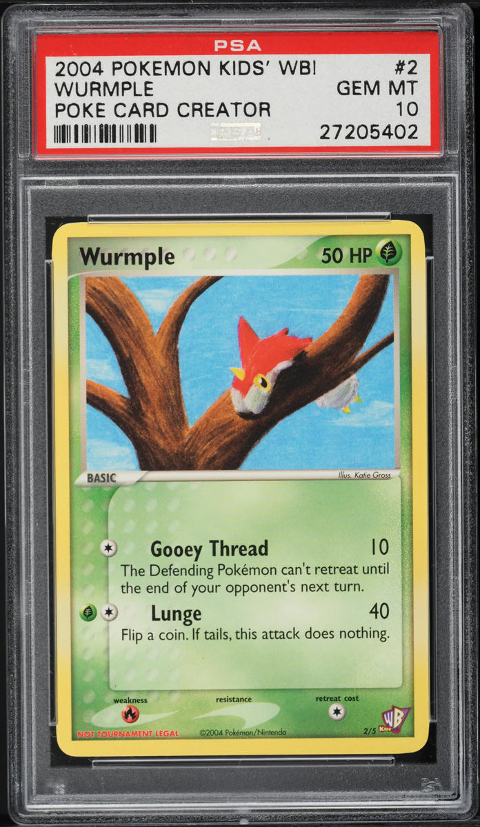 2004 Pokemon Kids' WB! Poke Card Creator Wurmple #2 PSA 10 GEM MINT