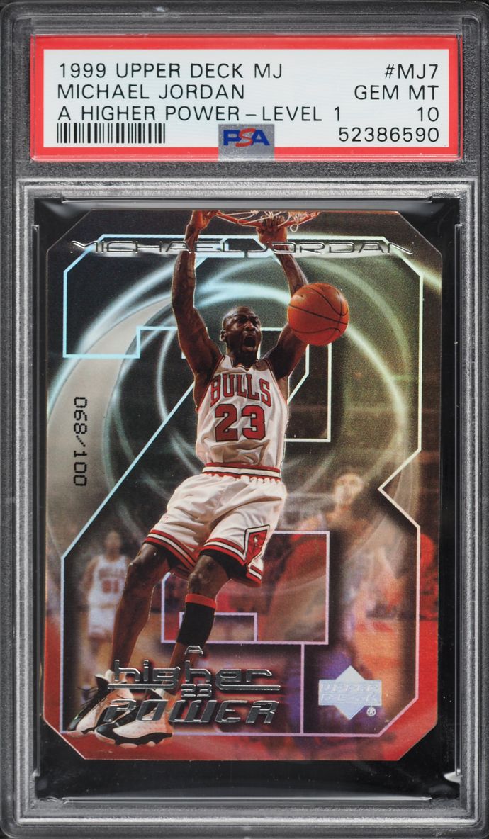 1999 Upper Deck MJ A Higher Power Level 1 Die-Cut Michael Jordan /100 #MJ7 PSA 10 GEM MINT