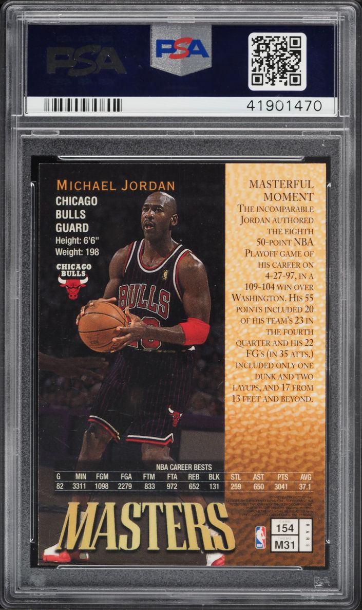 1997 Finest Basketball w/ Coating Michael Jordan #154 PSA 10 GEM MINT