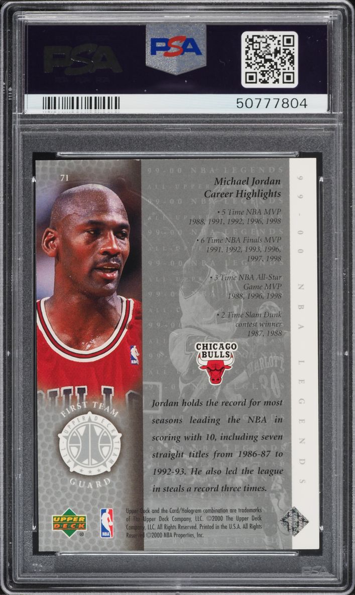 1999 Upper Deck Legends Commemorative Collection Michael Jordan /50 #71 PSA 10 GEM MINT