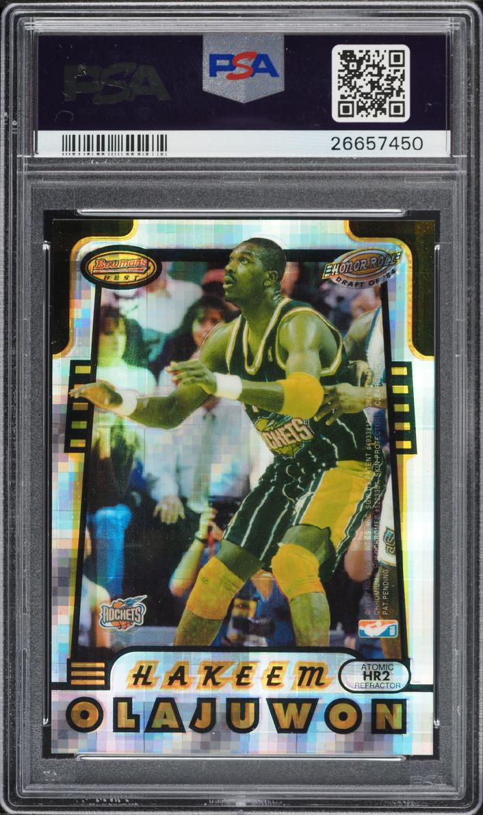 1996 Bowman's Best Honor Roll Atomic Refractor Die-Cut Michael Jordan Olajuwon PSA 10 GEM MINT
