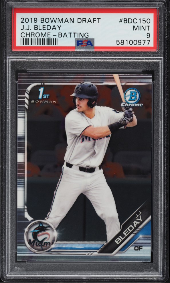 2019 Bowman Chrome Draft Batting J.J. Bleday PROSPECT #BDC-150 PSA 9 MINT