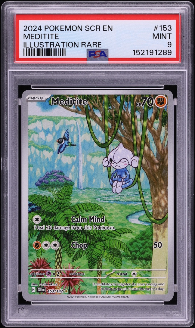 2024 Pokemon Scarlet & Violet Stellar Crown IR Meditite #153 PSA 9 MINT