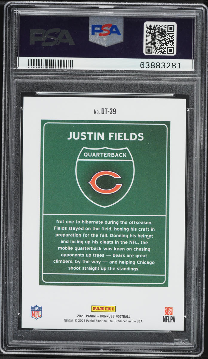 2021 Donruss Downtown Justin Fields ROOKIE #DT-39 PSA 10 GEM MINT
