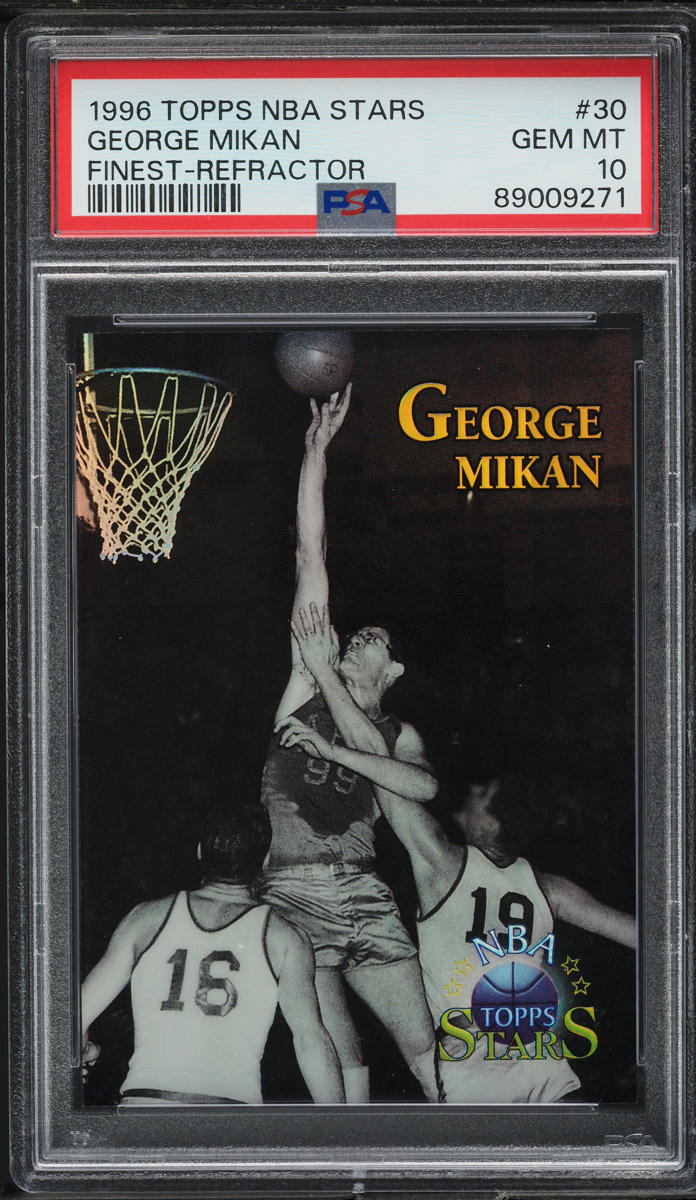 1996 Topps NBA Stars Finest Refractor George Mikan #30 PSA 10 GEM MINT