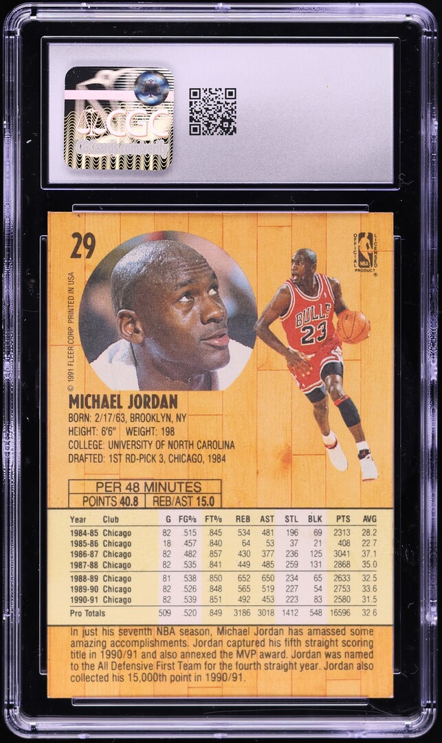 1991 Fleer Basketball Michael Jordan #29 CGC 6 EXMT