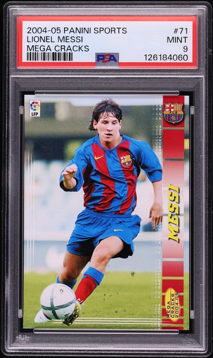 2004 Panini Sports Mega Cracks Lionel Messi ROOKIE #71 PSA 9 MINT