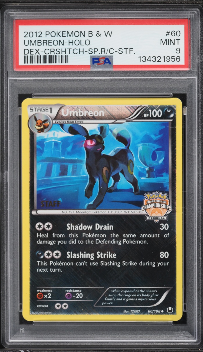 2012 Pokemon BW Dark Explorers Regional Championships Staff Holo Umbreon #60 PSA 9 MINT