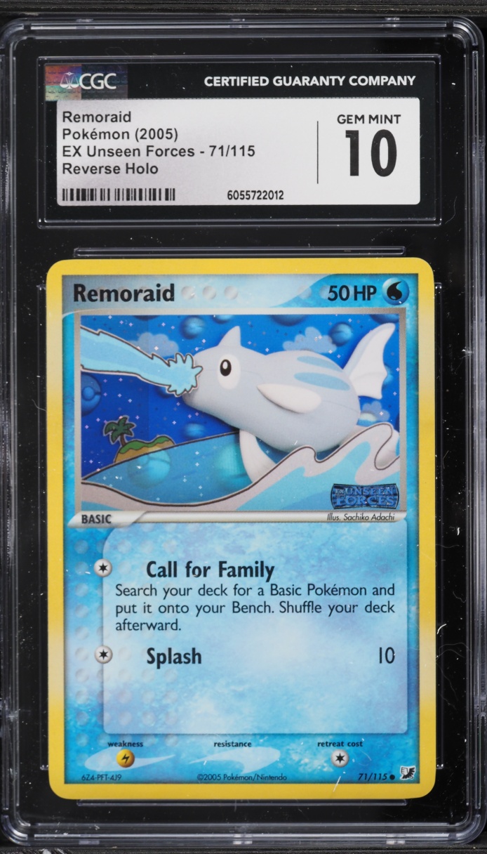 2005 Pokemon EX Unseen Forces Reverse Holo Remoraid #71 CGC 10 GEM MINT