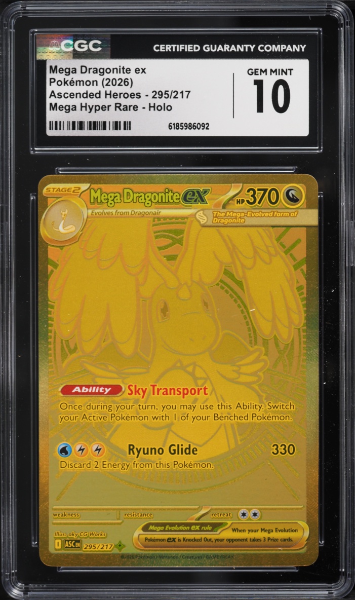 2026 Pokemon Mega Evolution Ascended Heroes MHR Mega Dragonite Ex #295 CGC 10 GEM MINT