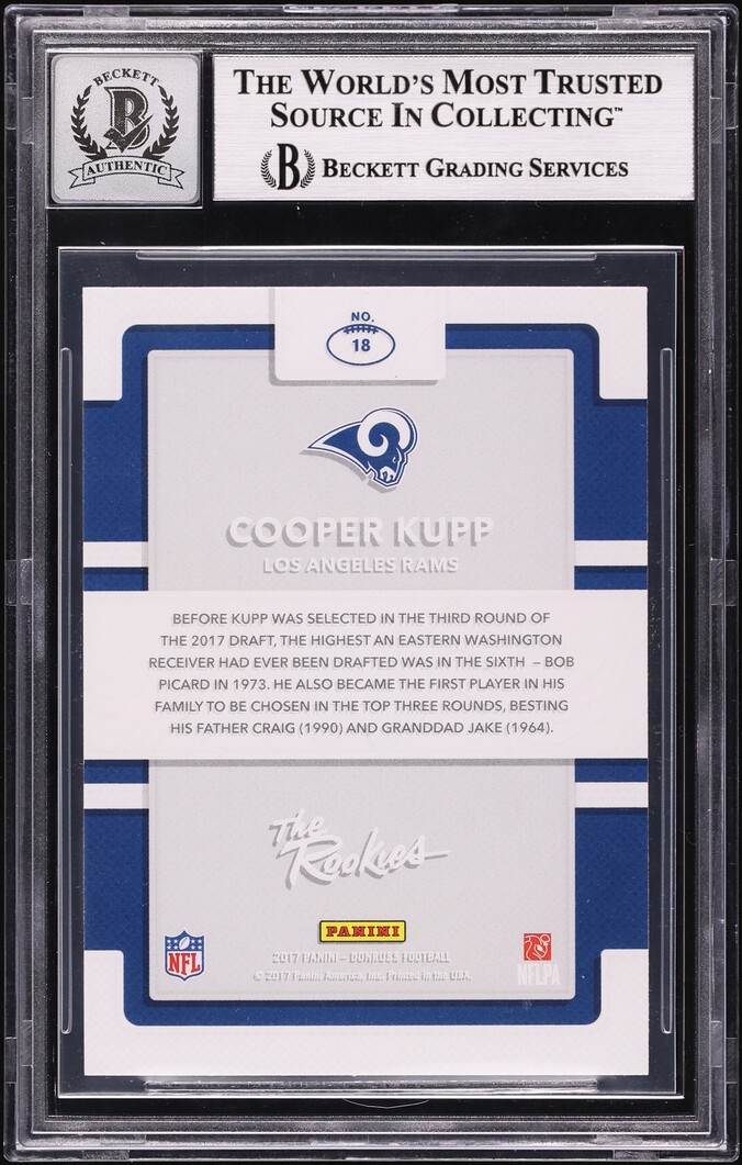 2017 Donruss Football Cooper Kupp ROOKIE AUTO #18 BGS AUTH