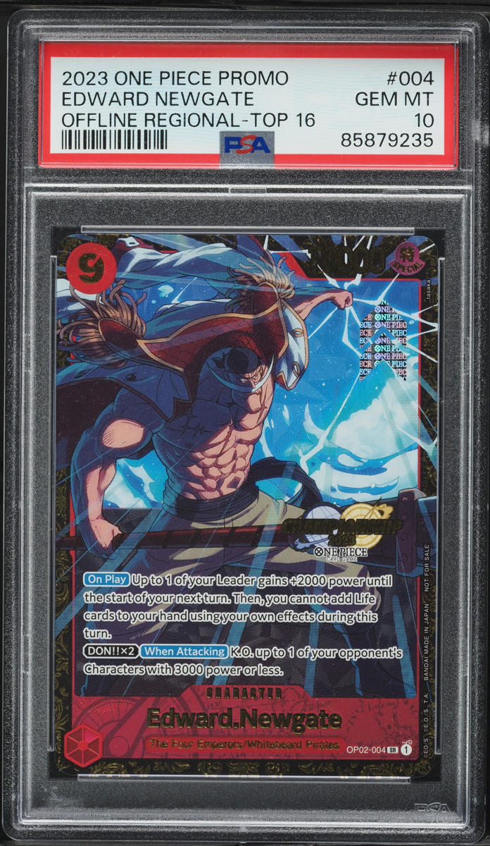 2023 One Piece Promo Offline Regional Top 16 Edward Newgate #OP02-004 PSA 10 GEM MINT