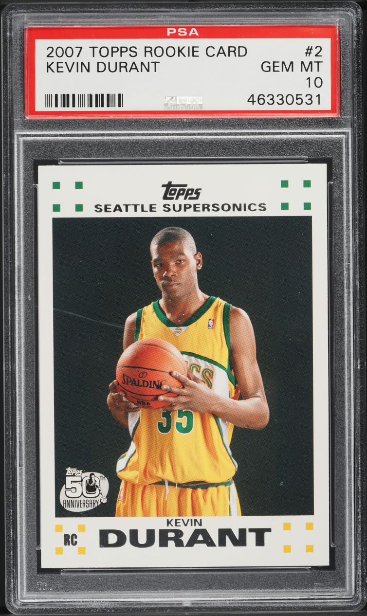 2007 Topps Basketball Kevin Durant ROOKIE #2 PSA 7 NRMT on