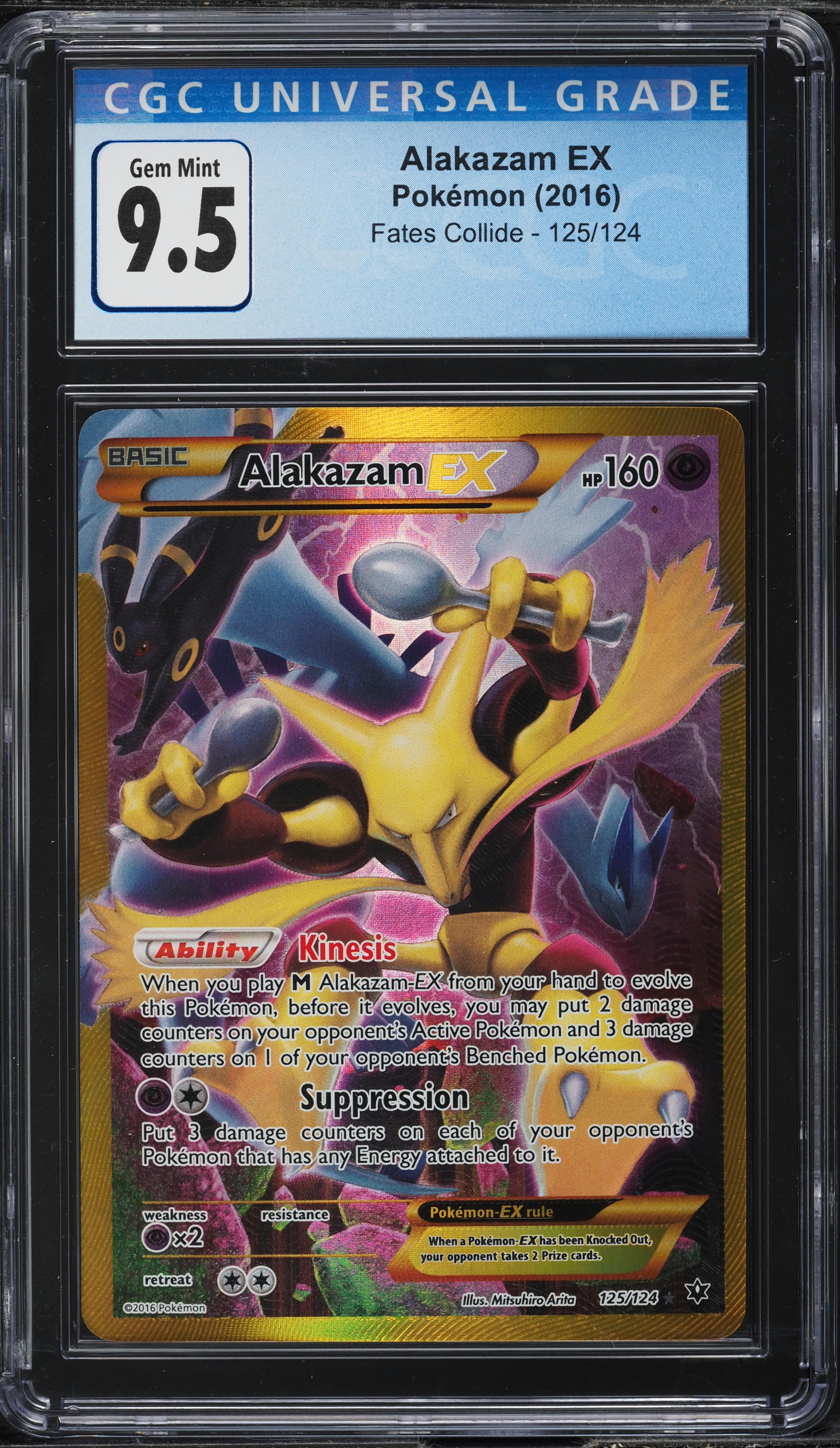 2016 Pokemon XY Fates Collide Secret Rare Alakazam EX #125