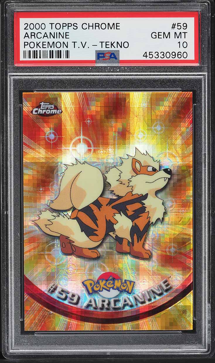 2000 Topps Chrome Pokemon Series 1 Tekno Arcanine #59 PSA 10 GEM MINT