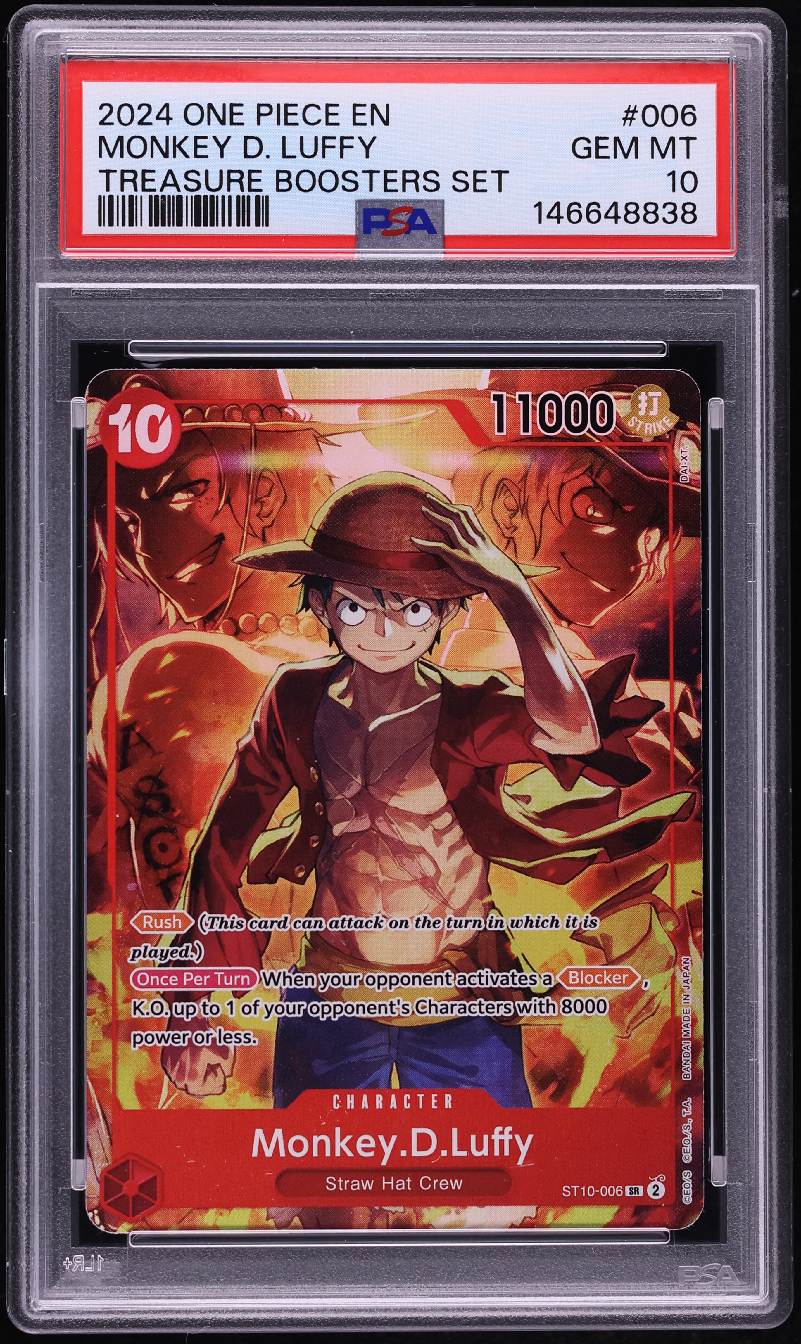 2024 One Piece Treasure Booster Set SR Monkey D. Luffy #ST10-006 PSA 10 GEM MINT