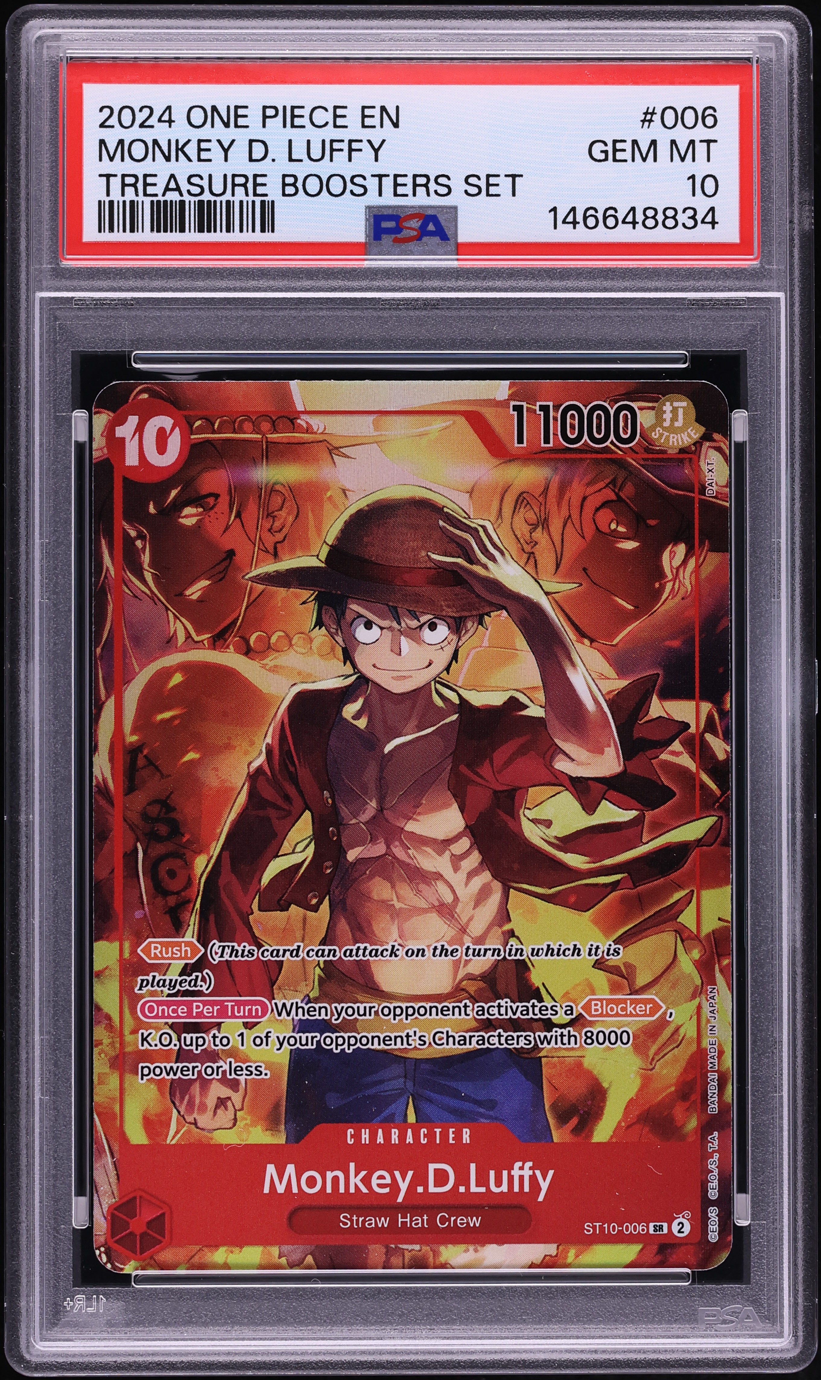 2024 One Piece Treasure Booster Set SR Monkey D. Luffy #ST10-006 PSA 10 GEM MINT