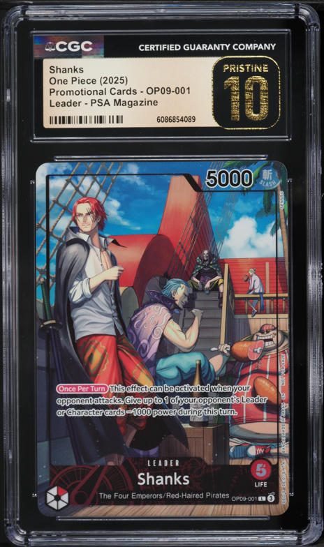 2025 One Piece Japanese Promo Shanks #P-104 CGC 10 PRISTINE on