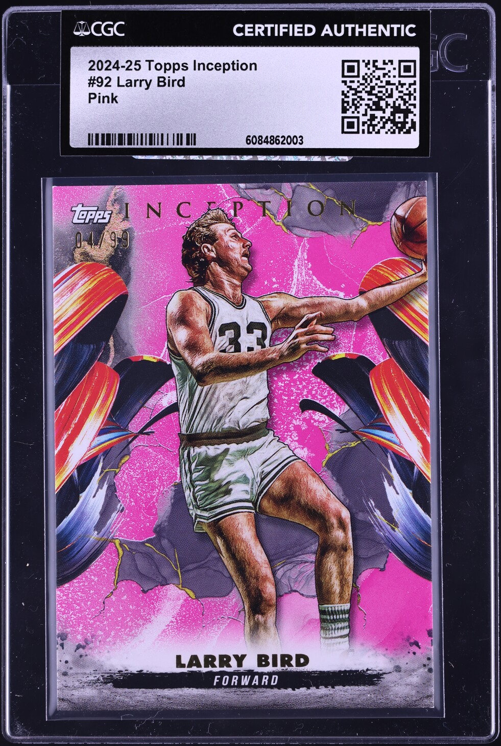 2024 Topps Inception Pink Larry Bird /99 #92 CGC AUTH on Fanatics Collect