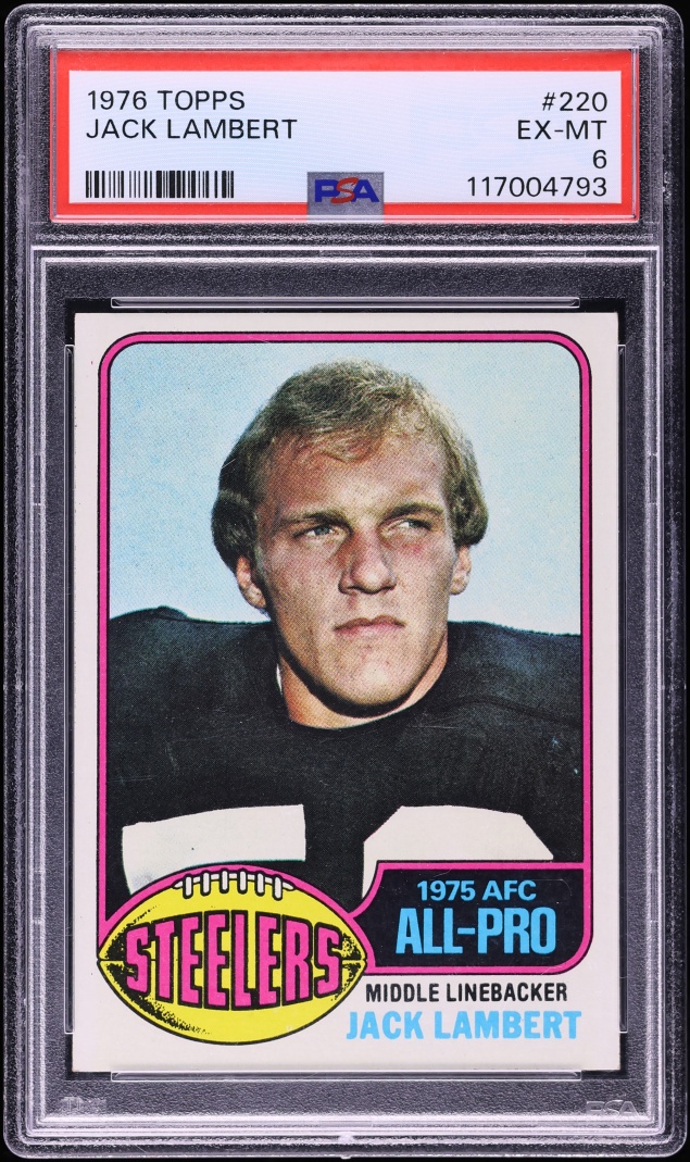 1976 Topps Football Jack Lambert ROOKIE #220 PSA 6 EXMT