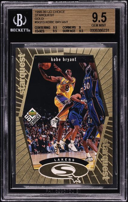 1998 Upper Deck Choice Starquest Gold Kobe Bryant /100 #SQ13 BGS 9.5 GEM MINT