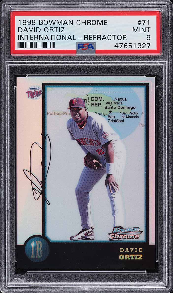 1998 Bowman Chrome International Refractor David Ortiz ROOKIE #71 PSA 9 MINT