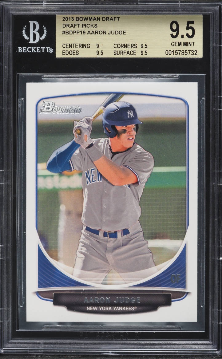 2013 Bowman Draft Picks Aaron Judge PROSPECT #BDPP19 BGS 9.5 GEM MINT