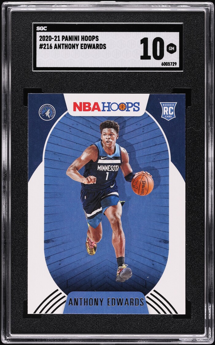 2020 Hoops Anthony Edwards ROOKIE #216 SGC 10 GEM MINT