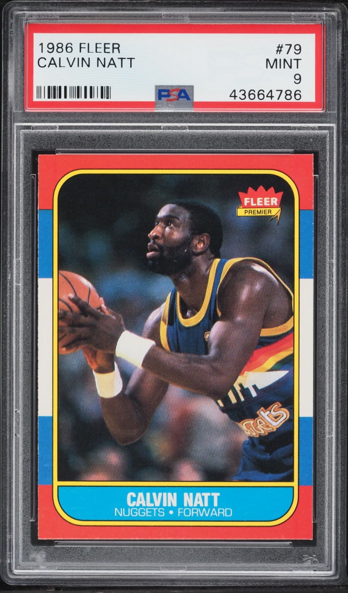 1986 Fleer Basketball Calvin Natt #79 PSA 9 MINT