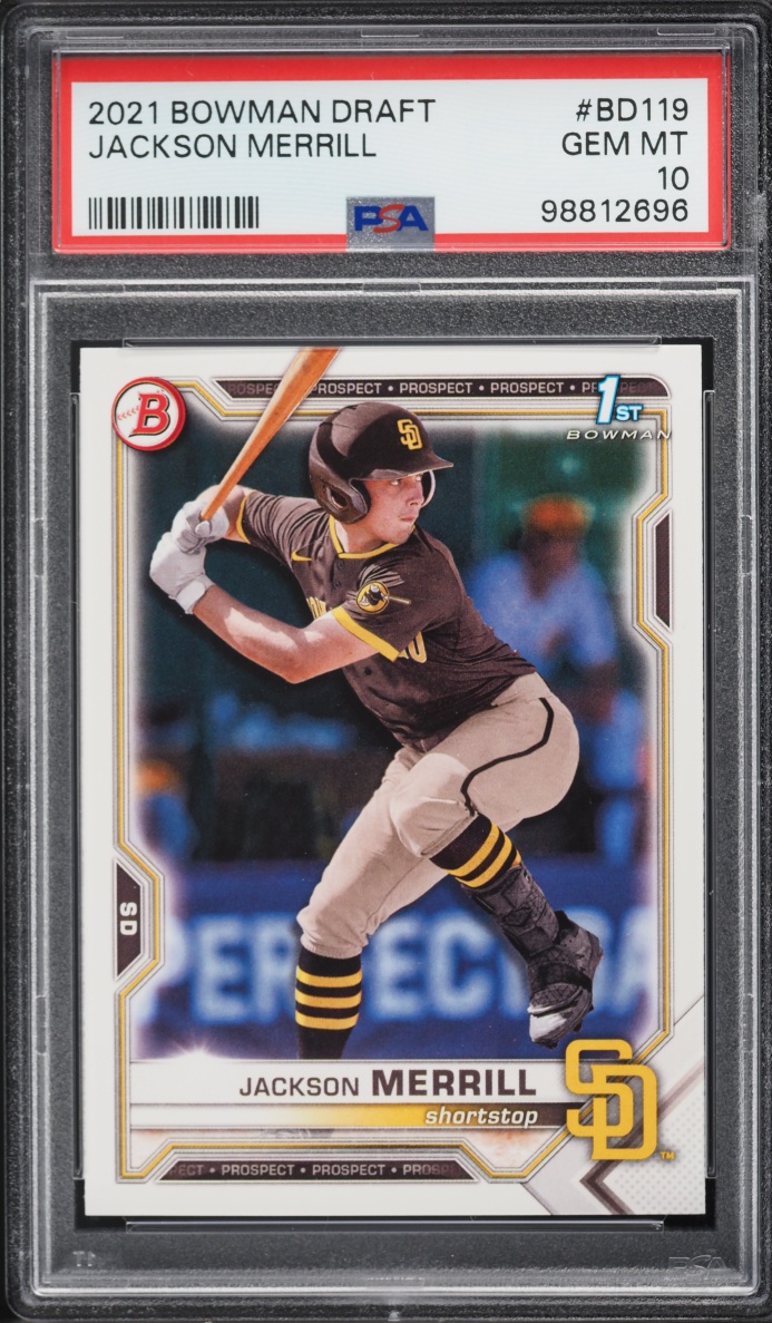 2021 Bowman Draft Jackson Merrill PROSPECT #BD-119 PSA 10 GEM MINT