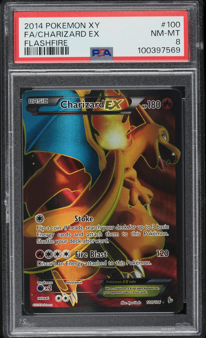 2014 Pokemon XY Flashfire Full Art Charizard EX #100 PSA 8 NM-MT