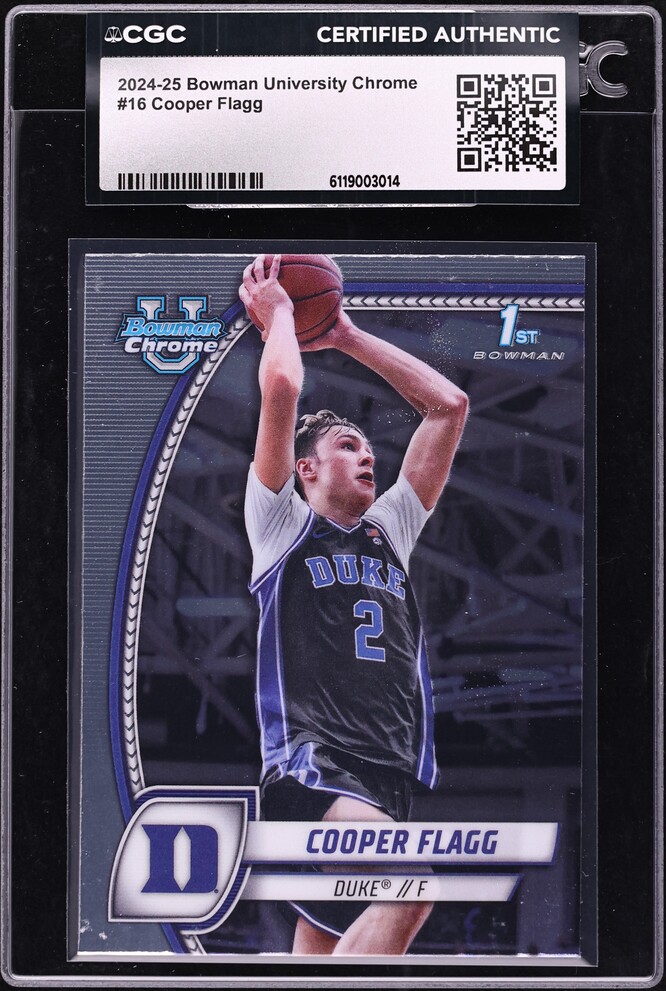 2024 Bowman Chrome University Cooper Flagg ROOKIE #16 CGC AUTH
