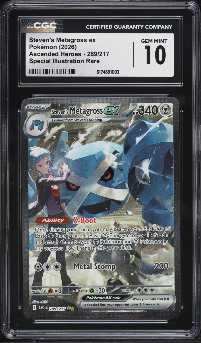 2026 Pokemon Mega Evolution Ascended Heroes SIR Steven's Metagross EX #289 CGC 10 GEM MINT