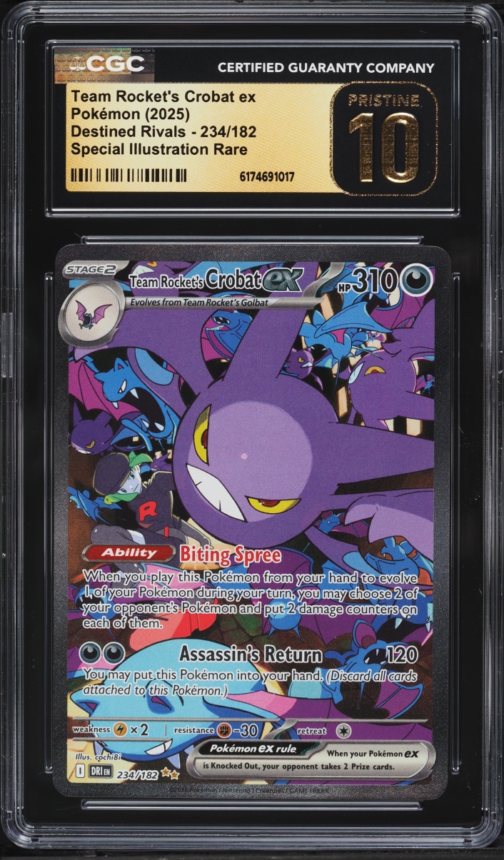 2025 Pokemon Scarlet & Violet Destined Rivals SIR Team Rocket's Crobat EX #234 CGC 10 PRISTINE