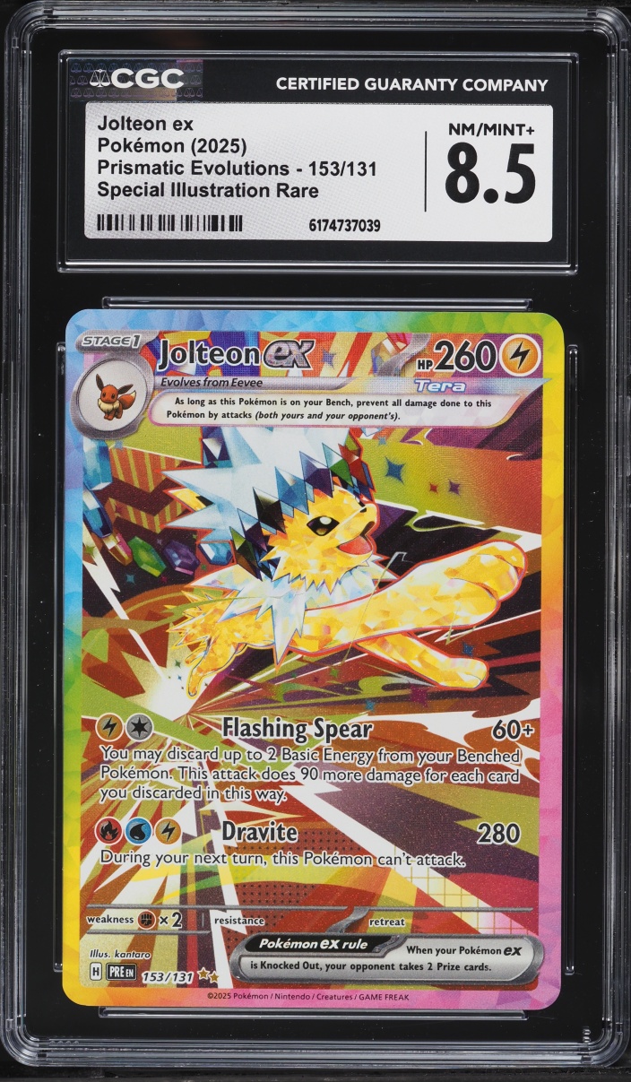 2025 Pokemon Scarlet & Violet Prismatic Evolutions SIR Jolteon Ex #153 CGC 8.5 NM-MT+