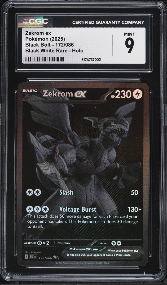 2025 Pokemon Scarlet & Violet Black Bolt BWR Zekrom ex #172 CGC 9 MINT