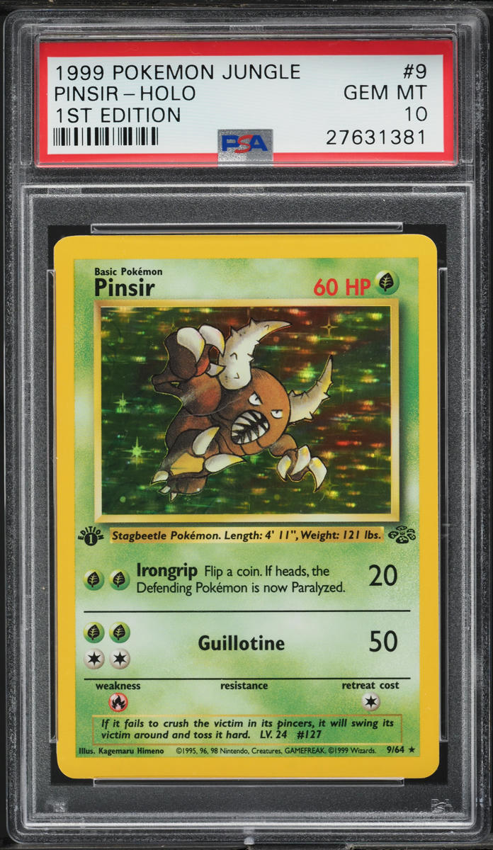 1999 Pokemon Jungle 1st Edition Holo Pinsir #9 PSA 10 GEM MINT