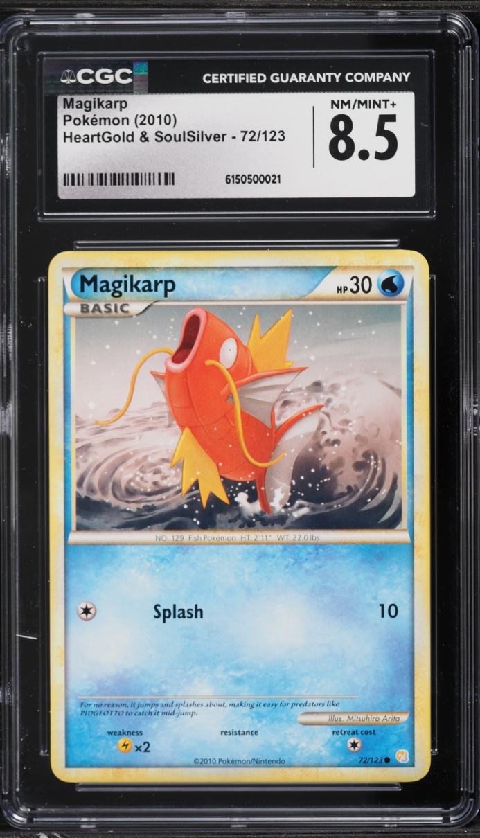 2010 Pokemon HeartGold & SoulSilver Magikarp #72 CGC 8.5 NM-MT+
