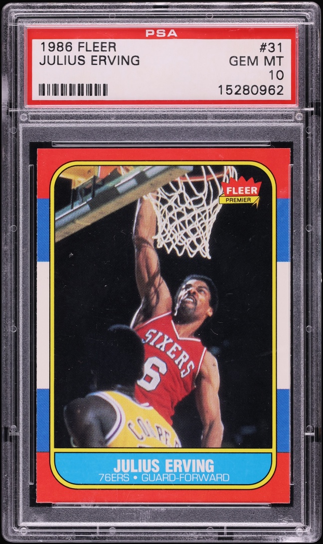 1986 Fleer Basketball Julius Erving #31 PSA 10 GEM MINT