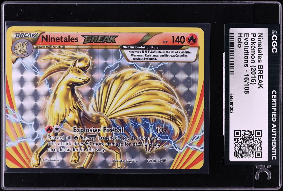 2016 Pokemon XY Evolutions Holo Ninetales BREAK #16 CGC AUTH