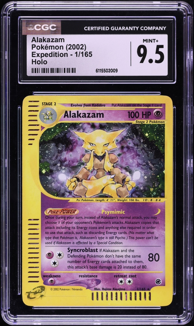 2002 Pokemon Expedition Holo Alakazam #1 CGC 9.5 MINT+