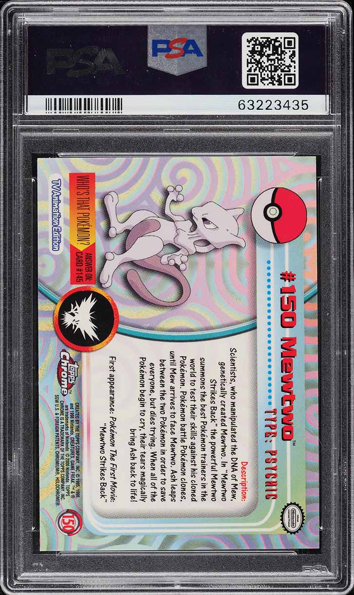 2000 Topps Chrome Pokemon Series 3 Mewtwo #150 PSA 10 GEM MINT