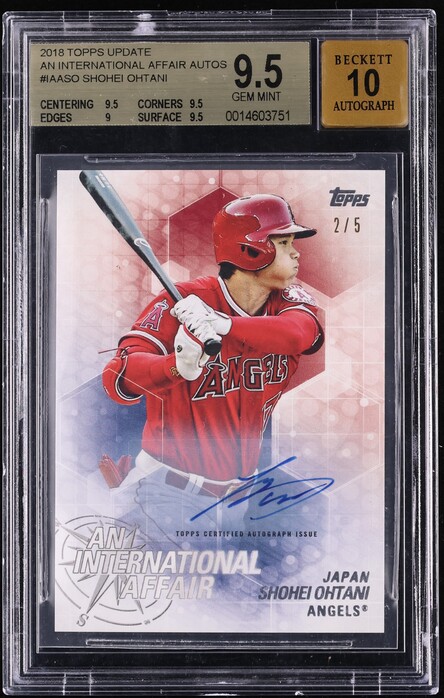 2018 Topps Update An International Affair Shohei Ohtani ROOKIE AUTO /5 #IA-23 BGS 9.5 GEM MINT