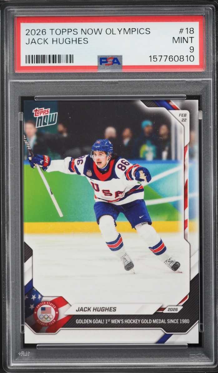 2026 Topps Now Olympics Jack Hughes #18 PSA 9 MINT